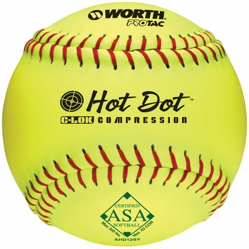 Worth AHD12SY 12" Pro Tac Hot Dot (52/300) Slowpitch ASA 1 Worth AHD12SY 12" Pro Tac Hot Dot (52/300) Slowpitch ASA